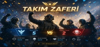 Slotime FPS takım zaferi kutlama ekranı